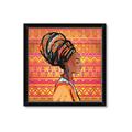 Picture of African Woman on Orange  _GroupedProduct_Square_Framed_Matted_
