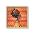 Picture of African Woman on Orange  _GroupedProduct_Square_Framed_Matted_