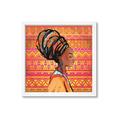 Picture of African Woman on Orange  _GroupedProduct_Square_Framed_Matted_