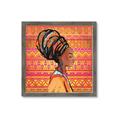 Picture of African Woman on Orange  _GroupedProduct_Square_Framed_Matted_