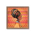 Picture of African Woman on Orange  _GroupedProduct_Square_Framed_Matted_