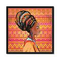 Picture of African Woman on Orange  _GroupedProduct_Square_Framed_Matted_