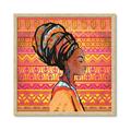 Picture of African Woman on Orange  _GroupedProduct_Square_Framed_Matted_