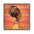 Picture of African Woman on Orange  _GroupedProduct_Square_Framed_Matted_