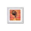 Picture of African Woman on Orange  _GroupedProduct_Square_Framed_Matted_