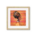 Picture of African Woman on Orange  _GroupedProduct_Square_Framed_Matted_