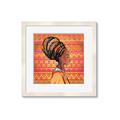 Picture of African Woman on Orange  _GroupedProduct_Square_Framed_Matted_