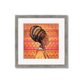 Picture of African Woman on Orange  _GroupedProduct_Square_Framed_Matted_
