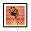 Picture of African Woman on Orange  _GroupedProduct_Square_Framed_Matted_