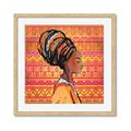 Picture of African Woman on Orange  _GroupedProduct_Square_Framed_Matted_