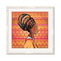 Picture of African Woman on Orange  _GroupedProduct_Square_Framed_Matted_