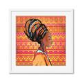 Picture of African Woman on Orange  _GroupedProduct_Square_Framed_Matted_