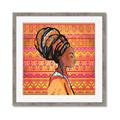 Picture of African Woman on Orange  _GroupedProduct_Square_Framed_Matted_