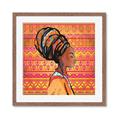 Picture of African Woman on Orange  _GroupedProduct_Square_Framed_Matted_