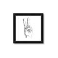 Picture of Peace Sign Hand _GroupedProduct_Square_Framed_Matted_
