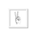 Picture of Peace Sign Hand _GroupedProduct_Square_Framed_Matted_