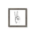 Picture of Peace Sign Hand _GroupedProduct_Square_Framed_Matted_
