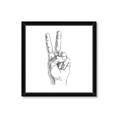 Picture of Peace Sign Hand _GroupedProduct_Square_Framed_Matted_