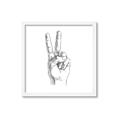 Picture of Peace Sign Hand _GroupedProduct_Square_Framed_Matted_
