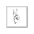 Picture of Peace Sign Hand _GroupedProduct_Square_Framed_Matted_