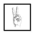 Picture of Peace Sign Hand _GroupedProduct_Square_Framed_Matted_