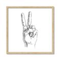 Picture of Peace Sign Hand _GroupedProduct_Square_Framed_Matted_