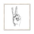 Picture of Peace Sign Hand _GroupedProduct_Square_Framed_Matted_