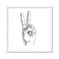 Picture of Peace Sign Hand _GroupedProduct_Square_Framed_Matted_