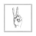 Picture of Peace Sign Hand _GroupedProduct_Square_Framed_Matted_