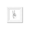 Picture of Peace Sign Hand _GroupedProduct_Square_Framed_Matted_