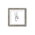 Picture of Peace Sign Hand _GroupedProduct_Square_Framed_Matted_