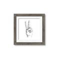 Picture of Peace Sign Hand _GroupedProduct_Square_Framed_Matted_