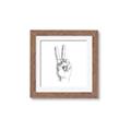 Picture of Peace Sign Hand _GroupedProduct_Square_Framed_Matted_