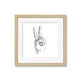Picture of Peace Sign Hand _GroupedProduct_Square_Framed_Matted_