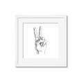 Picture of Peace Sign Hand _GroupedProduct_Square_Framed_Matted_