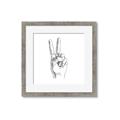 Picture of Peace Sign Hand _GroupedProduct_Square_Framed_Matted_