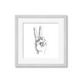 Picture of Peace Sign Hand _GroupedProduct_Square_Framed_Matted_