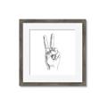 Picture of Peace Sign Hand _GroupedProduct_Square_Framed_Matted_