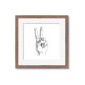 Picture of Peace Sign Hand _GroupedProduct_Square_Framed_Matted_