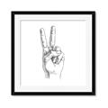 Picture of Peace Sign Hand _GroupedProduct_Square_Framed_Matted_