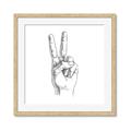 Picture of Peace Sign Hand _GroupedProduct_Square_Framed_Matted_