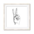 Picture of Peace Sign Hand _GroupedProduct_Square_Framed_Matted_
