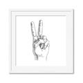 Picture of Peace Sign Hand _GroupedProduct_Square_Framed_Matted_