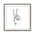 Picture of Peace Sign Hand _GroupedProduct_Square_Framed_Matted_