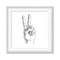 Picture of Peace Sign Hand _GroupedProduct_Square_Framed_Matted_