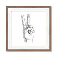 Picture of Peace Sign Hand _GroupedProduct_Square_Framed_Matted_