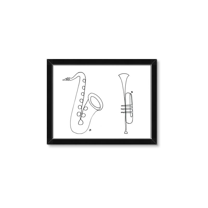 Picture of Saxophone _GroupedProduct_Rectangle_Landscape_Framed_Matted_