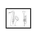 Picture of Saxophone _GroupedProduct_Rectangle_Landscape_Framed_Matted_