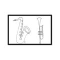 Picture of Saxophone _GroupedProduct_Rectangle_Landscape_Framed_Matted_