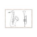 Picture of Saxophone _GroupedProduct_Rectangle_Landscape_Framed_Matted_